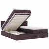 Exclusive House - Ottoman Bed Frame with Dark Brown Mattress 180x200 Cm Fabric