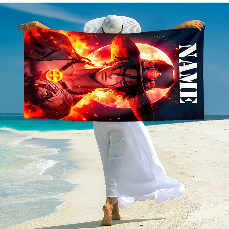 Personalized customized proof beach towel with One Piece pattern - soft, absorbent,quick-drying,perfect swimming,camping&bathing