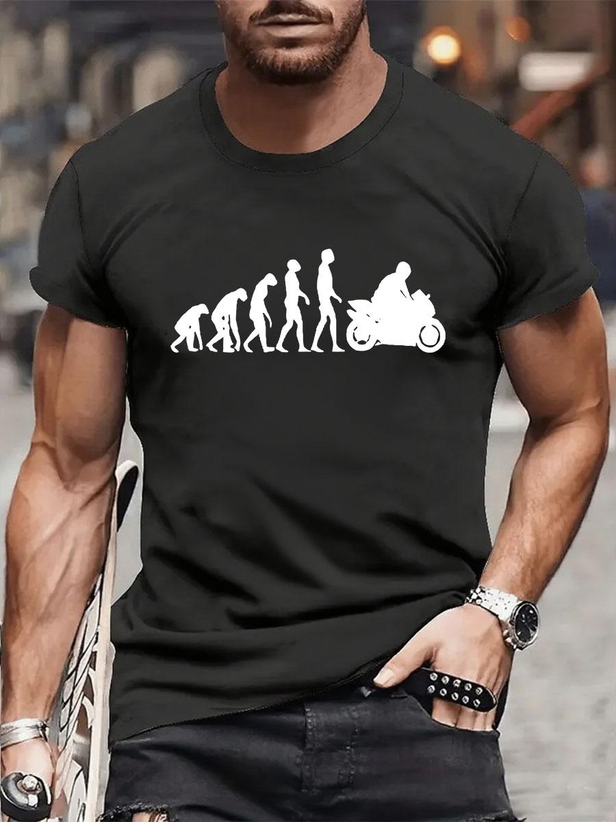 Evolution,presente engra?ado para motociclistas, superbike, motocicleta, 100% algod?o,gola redonda, manga curta, camiseta casual S разноцветный