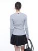 Chaenseseunoi Slim Fit V-Neck Ribbed Knit Sky/W251Tp04Sk