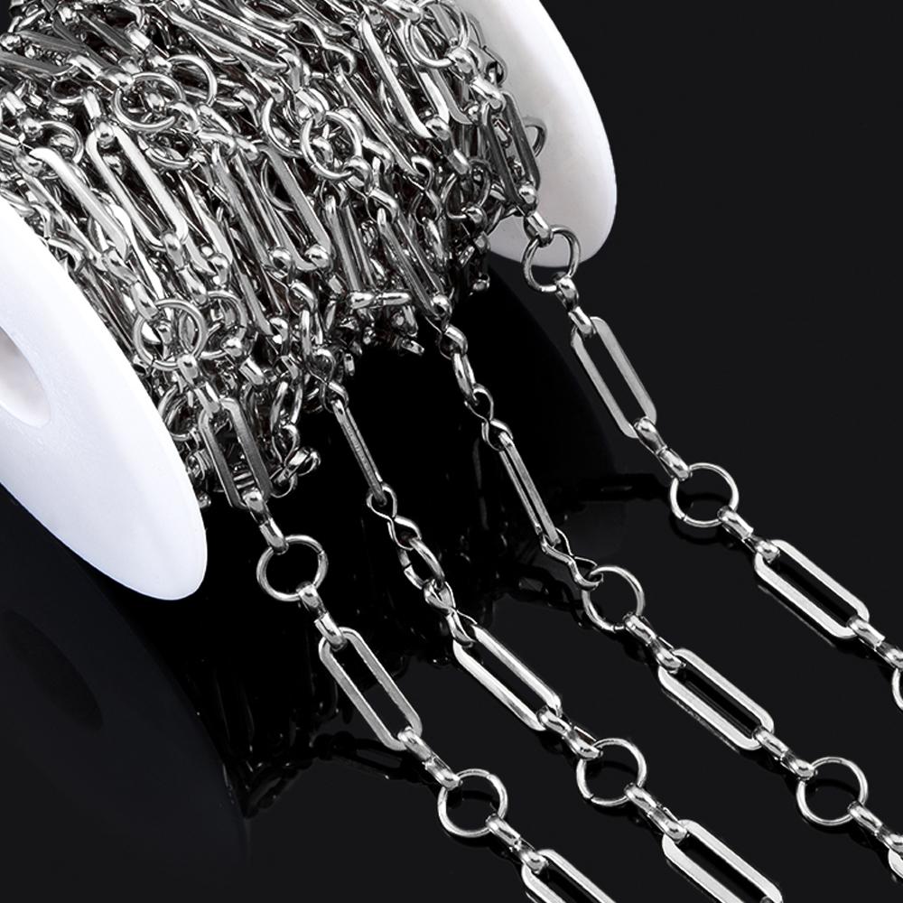 No Fade 1Meter Stainless Steel Gold Color Rolo Cuban Link Chain Bulk Thick Chains for DIY Necklace Bracelet Jewelry Making
