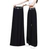 Women's High-Waist Black Wide-Leg Pants - 2025 New Spring & Summer Casual Style