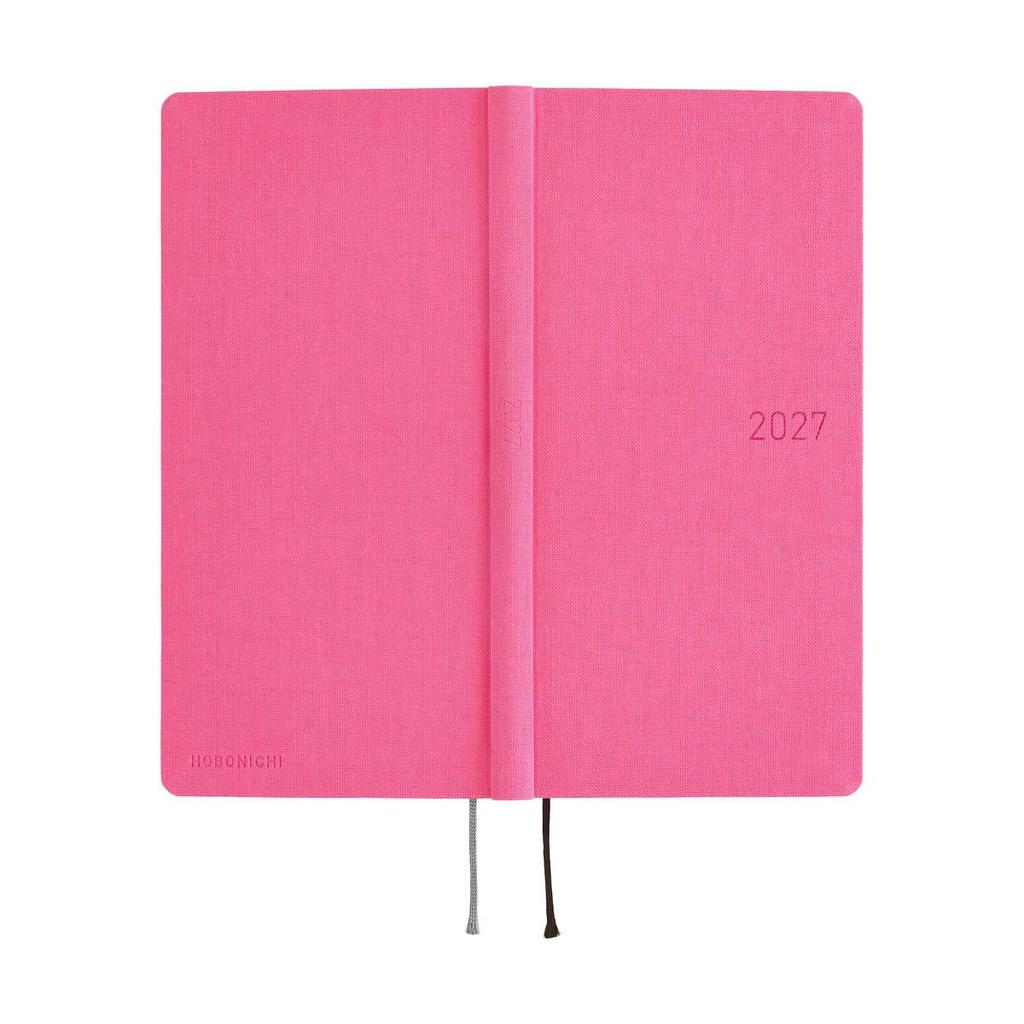 Hobonichi Techo 2027 Weeks English Edition Colors Pink Sapphire January Start Weekly Planner Left Slim Hardcover Notebook