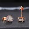 Fashion Round Shape Studs Earrings Statement Earring Copper Texture Ear Studs Ear sAccessory Present for Woman and Girls