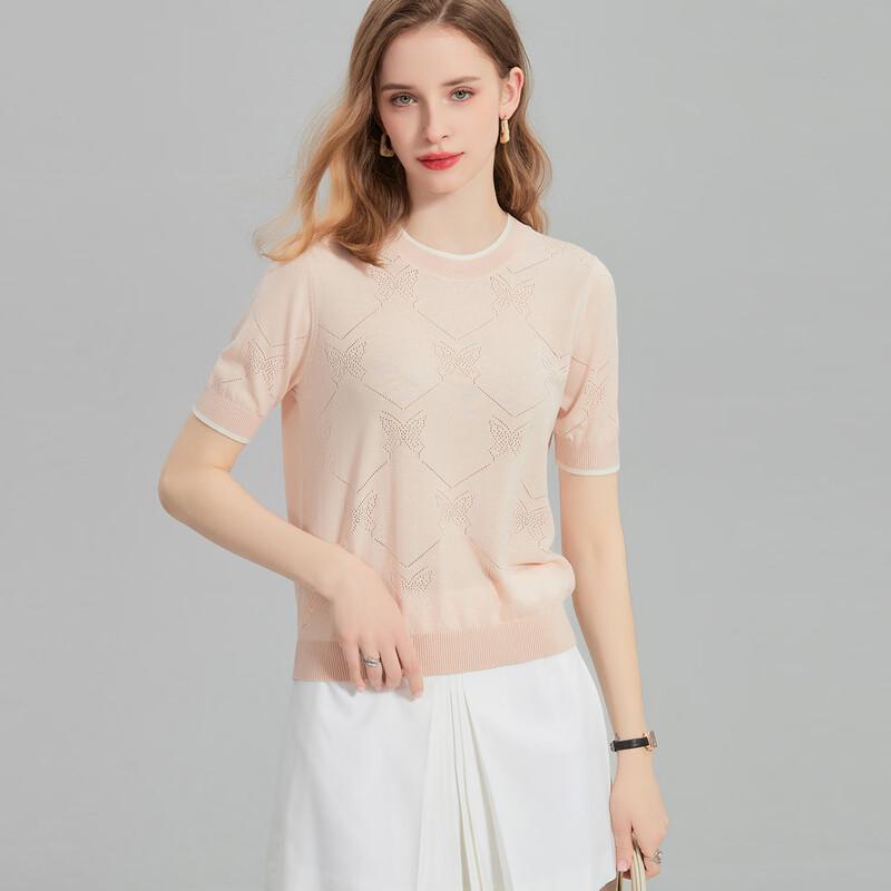 Snowforte Women s Silk Blend Knit T-Shirt XL розовый