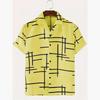 New Fashionable Striped Printed Men's Casual Short Sleeved Striped Top Summer Shirt