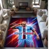 Erling Haaland Printed Crystal Velvet Rug Non‑Slip Crystal Velvet Carpet For Sofa Bedroom Indoor Home Decoration