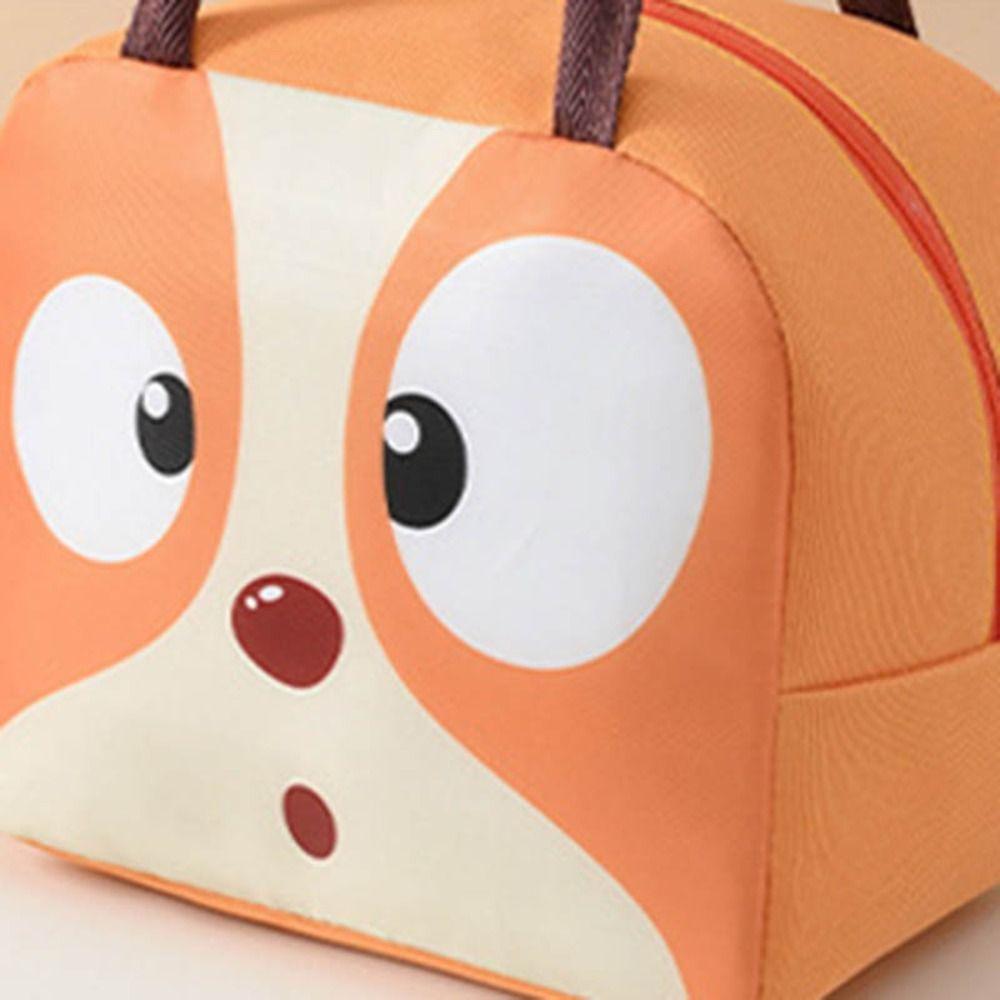 Waterproof Lunchbox Bag Cartoon Animals Pattern Lunch Box Handbag Thermal Lunch Bags  Office