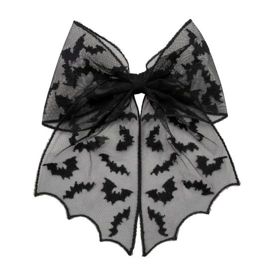 Women Hair Clip Strong Grip Non-Slip Design Punk Style Bats Spider Webs Pattern Hair Pin Halloween Hair Accessories