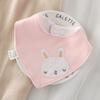 Soft Cotton Baby Bib With Snap Cartoon Animal Print Triangle Drool Towel Infants Toddlers 0-3 Years