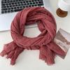 Autumn and winter scarf women's new versatile long solid color high-end scarf warm scarf shawl silk scarf