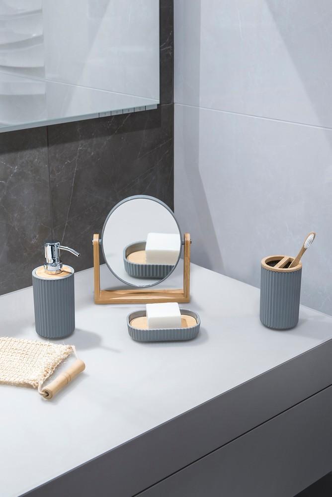 AWD INTERIOR Rayon 1637 toilet brush, ash-gray matt bamboo