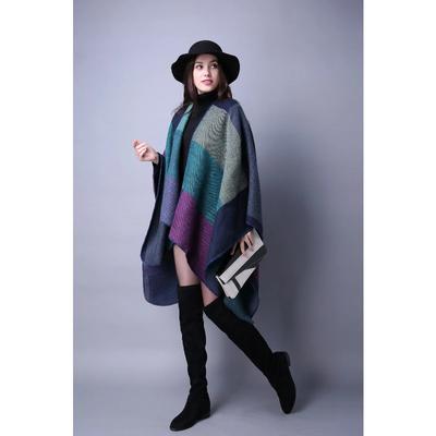 Luxury  Ponchos Coat Imitation Cashmere Scarves Women Winter Warm Shawls And Wraps Pashmina Thick Capes Blanket Femme Scarf