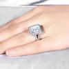 New Elegant Geometric Cubic Zirconia Rings Women Luxury Fashion Engagement Wedding Bands Zircon Statement  for Party