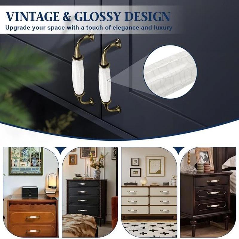 1PC with Screws Furniture Hardware Ceramics Antique Cabinet Handle French Style Cupboard Drawer Pull Wardrobe Door Knobs