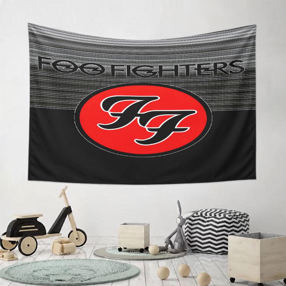"Foo Fighters Band Red Logo Design" Pattern Wall Hanging Tapestry Decorative Tapestry Home Decor for Bedroom and Living Room