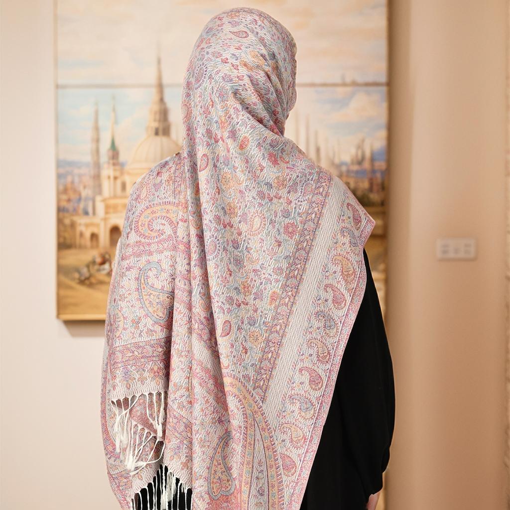 Thick Pashmina Scarf Shawl Wrap Paisley Jacquard Stoles Vintage Cashew Scarves Printed Cotton Tippet Sunscreen Hijab