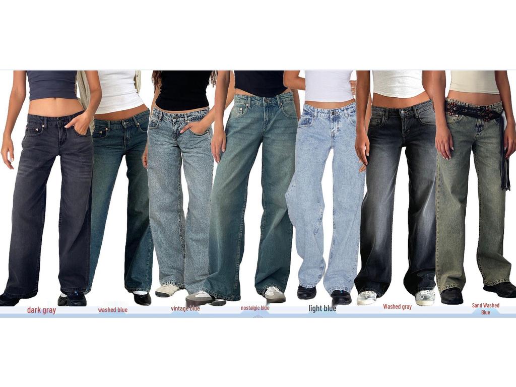 Jeans dritti in denim da donna di alta qualità europei e americani