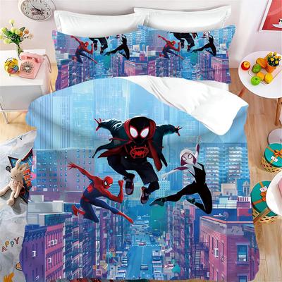 Heimtextilien Dreiteilig Spider-Man Thema Cartoon Digitaldruck Steppdecke Kissenbezug Bettwäsche