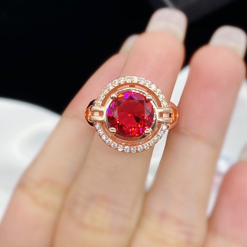 

Bella Box Новые овальные розово-красные темпераментные женские кольца с кубическим цирконием, роскошные женские украшения для вечеринки, лучший подарок для матери, блестящие кольца Adjustable Opening розы красного