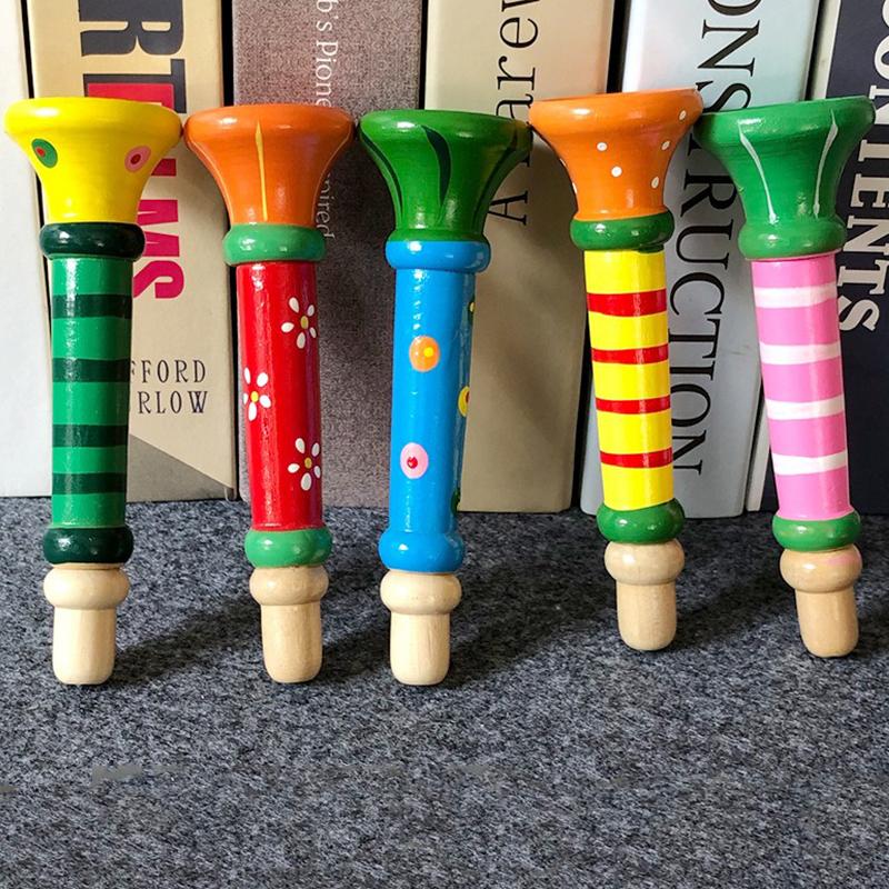 1PC Wooden Trumpet Horn 5 Colors Available Small Whistle Horns Musical Instruments Suitable for Beginners Party Noise Makers ZYF