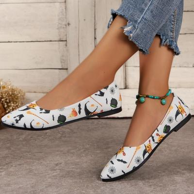 Plus size sapatos femininos deslizamento em apartamentos femininos venda quente diário apartamentos feminino impressão dedo do pé apontado raso sapatos de fundo macio feminino