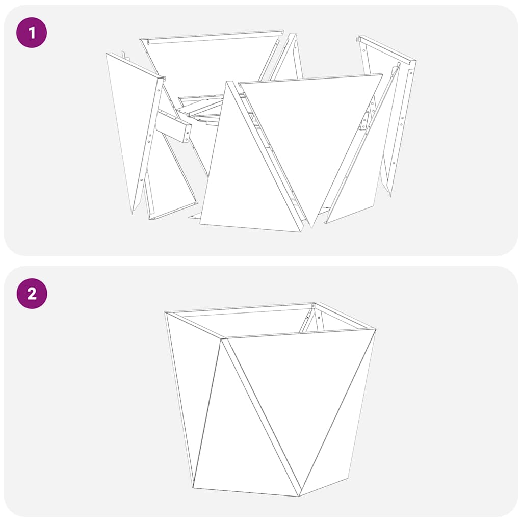 Plant Pot Set 2 pcs Rust Colored 30 x 30 x 30 cm Weatherproof Steel