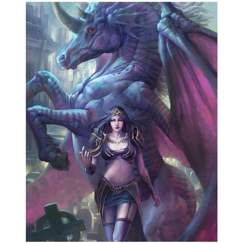 5D DIY Diamond Painting Cartoon Magic Dragon. Diamond Embroidery Cross Stitch Kit Rhinestone Mosaic Home Decor