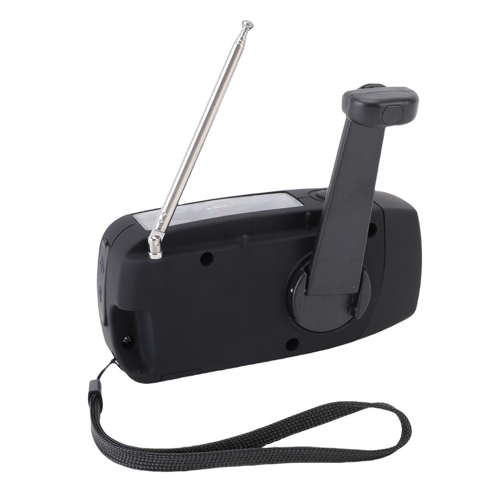 Solar Emergency Radio Hand Crank Portable NOAA Weather Radio with AM FM LED Lights SOS Alarm Cell Phone Charger for Indoor Outdoor Black