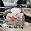 1pc, 2D Flat Printing, Tissue Box with Cherry Blossom And Lovebird Pattern, Suitable for Vacation Home Decoration, Kitchen, Living Room, Car Holiday D