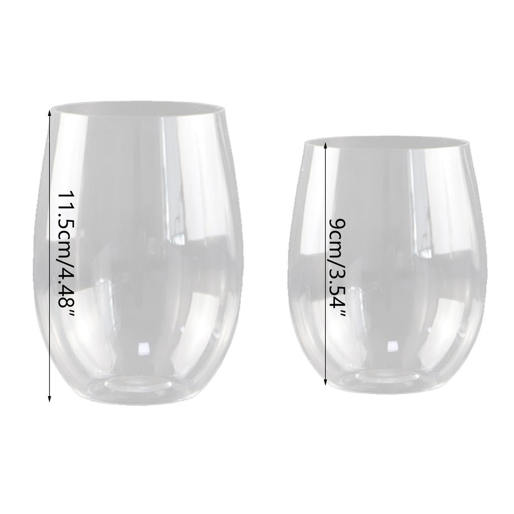 Stemless Plastic Wine Glasses Dishwasher-Safe BPA Free for Indoor & Outdoor