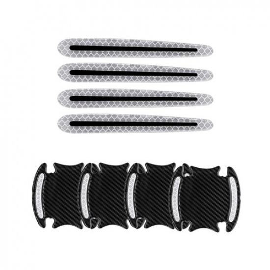 8x Reflective Car Door Handle Scratch Protector Cover Sticker Pads Accessories