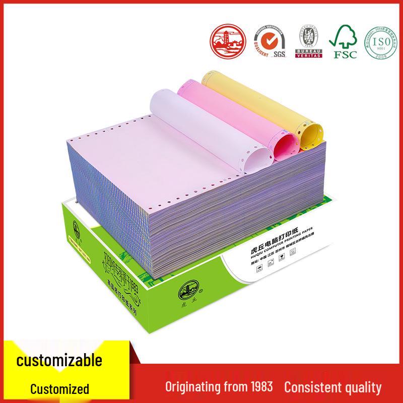 241-Pin Four-Part Computer Printing Invoice Paper - 1000 Sheets, Two-Fold & Three-Fold