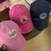 Pink Love Baseball Cap for Women Korean Style Big Head Cap Soft Top Cute Cat Hat Trendy Face