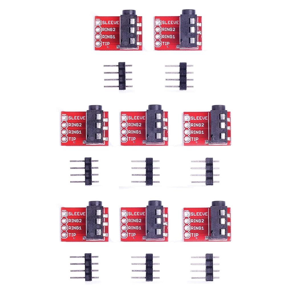 TRRS 3.5mm Audio Jack,Breakout Headphone Video Audio MP3 Jack Module for Arduino (8 Pack)