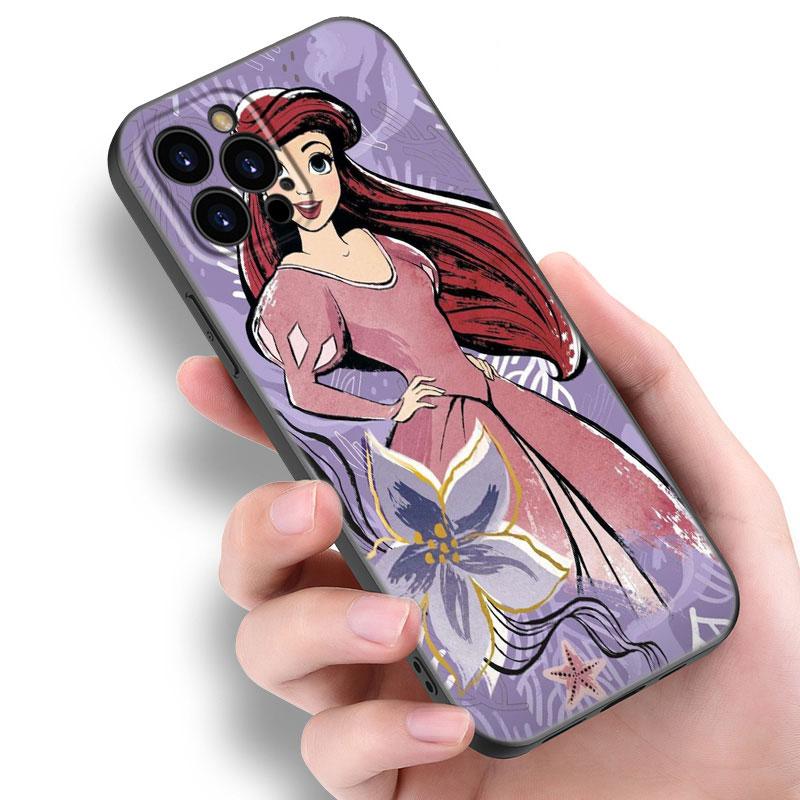Snow White Princess Jasmine Black Silicone Phone Case For Apple iPhone 12 13 Mini 11 14 15 Pro Max 7 8 Plus X XR XS SE 2020 2022