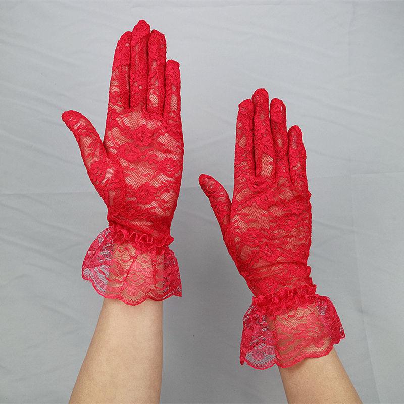 Солнцезащитные перчатки женские летние кружевные кружевные перчатки тонкие дышащие сетчатые ретро сексуальные анти-УФ