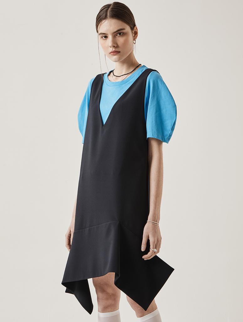 Leuiel V-Neck Vest Dress_Navy