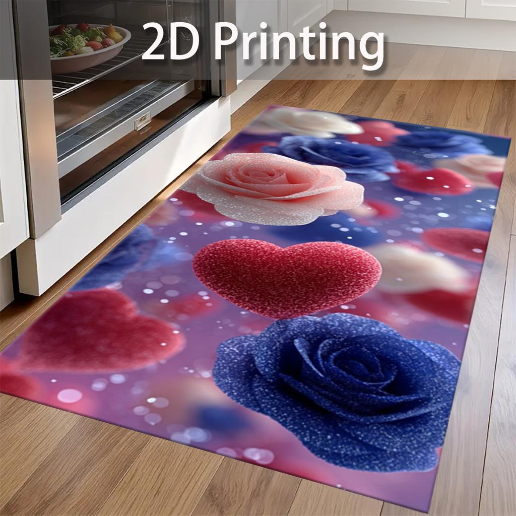 Romantic Floral Carpet Doormat Welcome Mat Kitchen Rug Carpet For Live Room Rug For Bedroom Bedside Floor Mat Home D