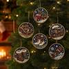 6 Wooden Christmas Ornaments DIY Pearl Art Kits for Adults, Hanging Diamond Art Christmas Ornaments Set with Pearls
