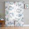 Carp Animal Fish Geometric Tulle Curtains For Living Room Sheer Curtain Bedroom Voile Decorative Window Treatments