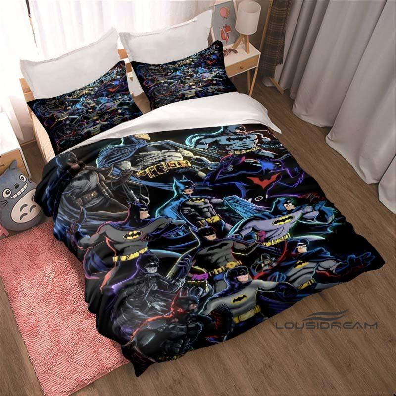 

Superhero Batman 3-Piece Bedding Set (Duvet Cover & Pillowcases) — The Ideal Choice for Boys and Girls Bedroom Decor 135X200cm