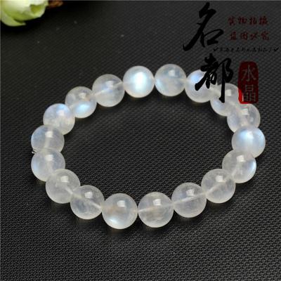 Natural Crystal Natural Blue Moonlight Ball Bracelet White Blue Light Moonstone Bracelet