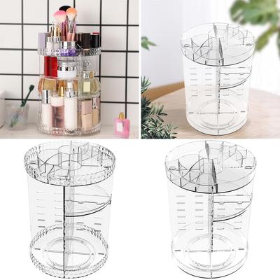 360° Rotatable Makeup Organizer Carousel Cosmetics Storage Vanity Case Rack Rotating Cosmetic Storage Organizer Boxes Drawer