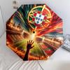 1pc Football team Umbrella Portable Folding Umbrella Iron Frame Hole Bone Structure Outdoor Home Umbrella