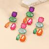 Bohemian Multi-Layer Geometric Earrings: Colorful, Exaggerated European & American Style for Women