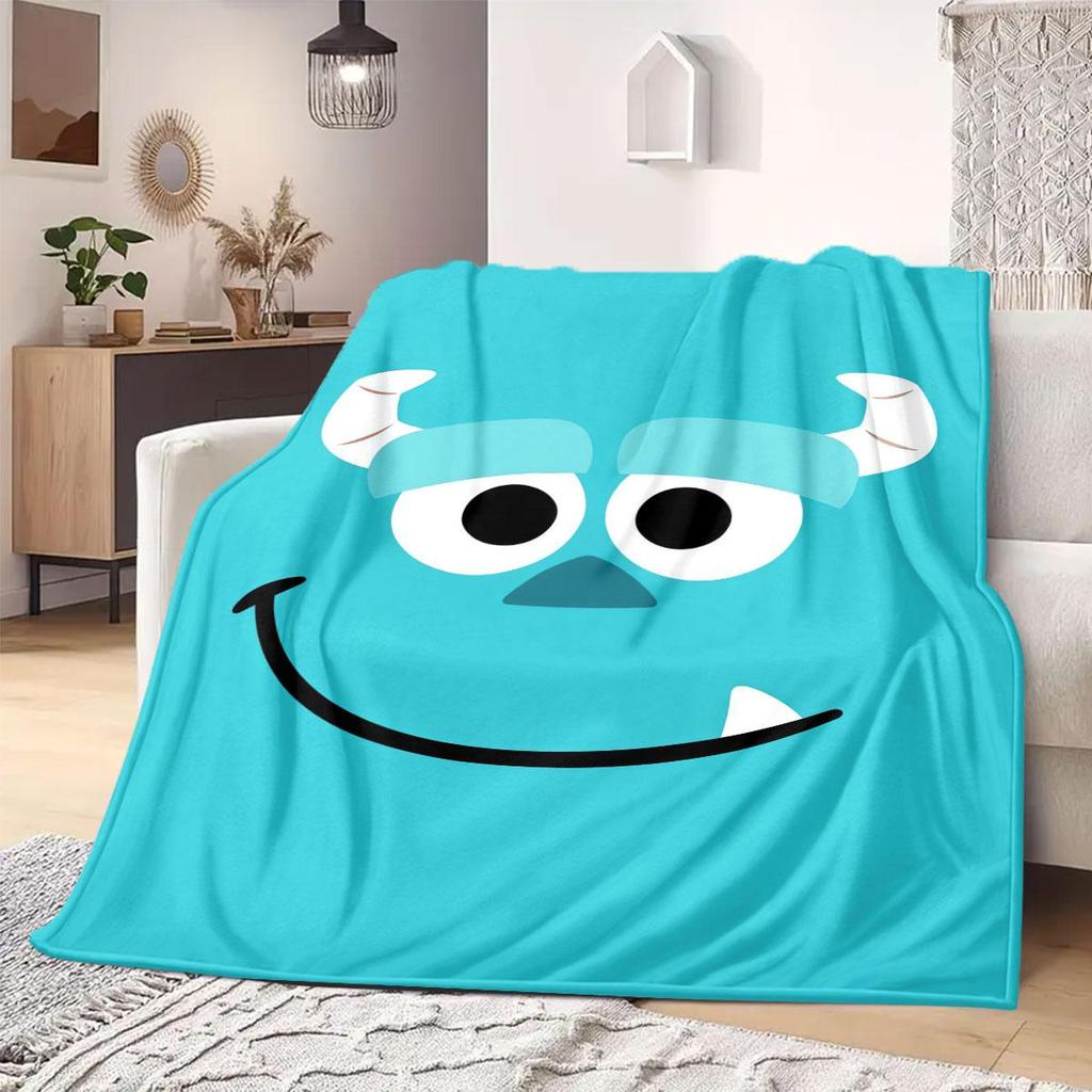 Monster Print Flannel Blanket for Sofas Beds Bedrooms Chairs Travel Picnics Cartoon Home Decor Various Sizes Available New