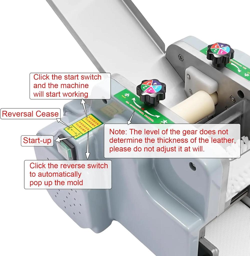 110V 140W Automatic Dumpling Wrapper Machine, Electric Dumpling Skin Maker and Dough Roller, 9cm/3.54in, 60 sheets per minute