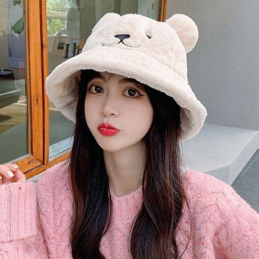 Thick Women's Fisherman Hat Warm Basin Hat Fashion Fur Bucket Hat Clothing Accessories