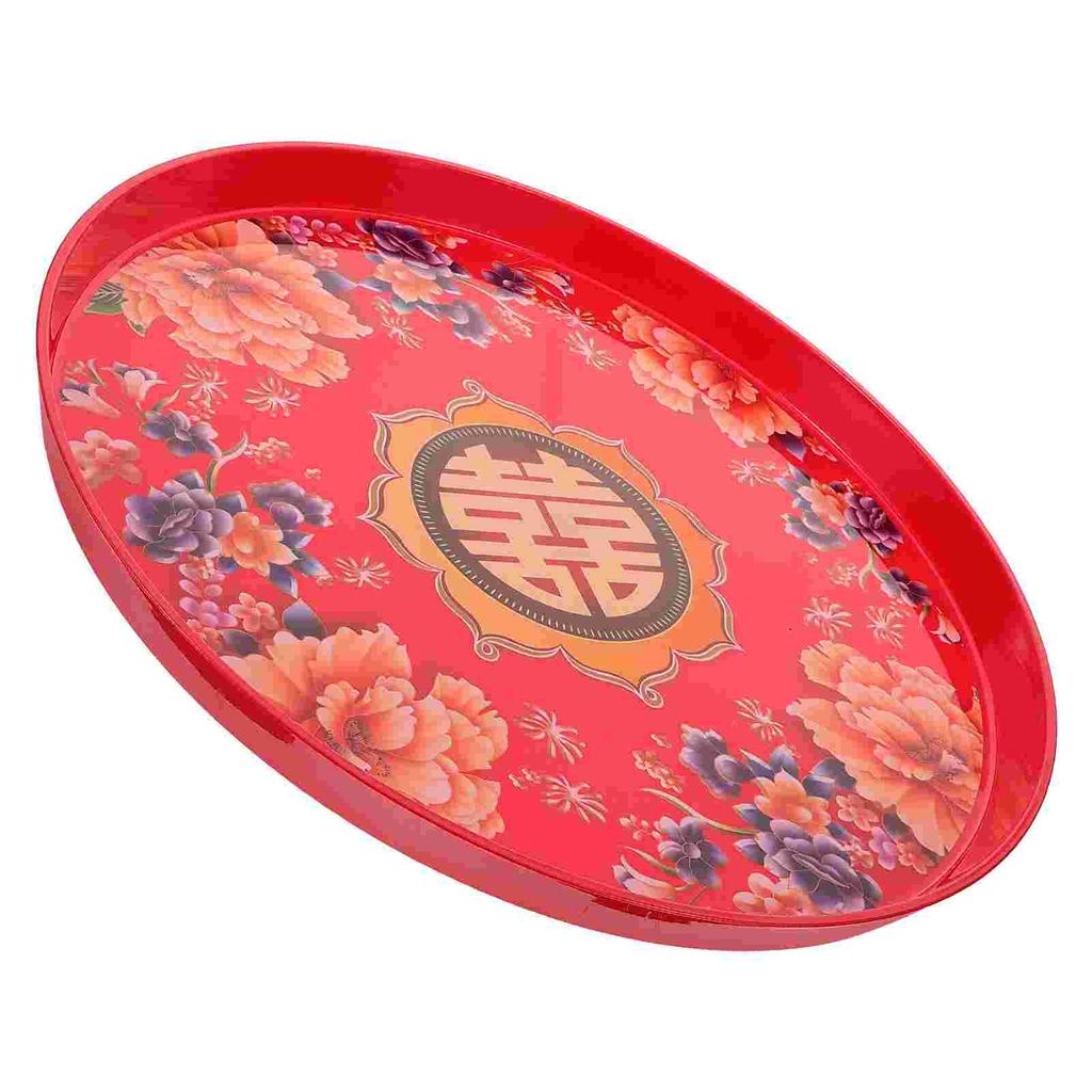 Vintage Decor Tea Tray Wedding Candy Food Traditional Chinese Plates Snack Serving Platter